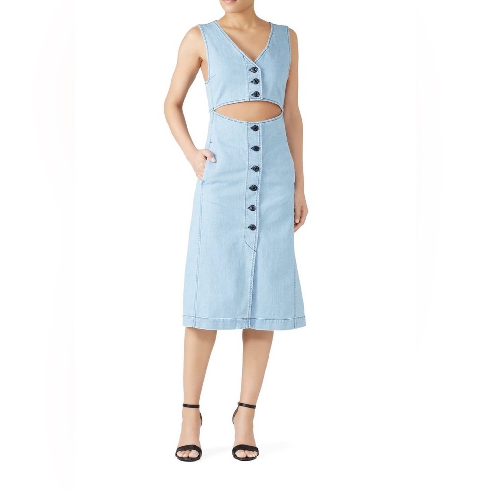 SEE by CHLOE Denim Cut Out Dress